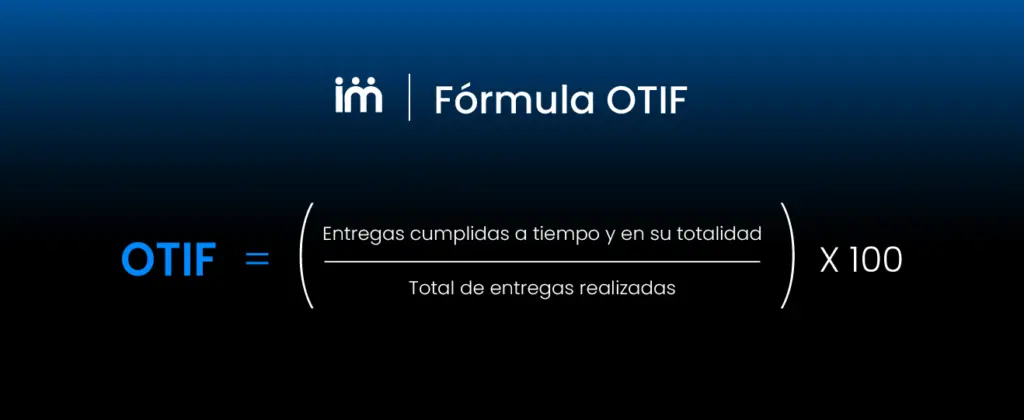 Fórmula para calcular el OTIF.