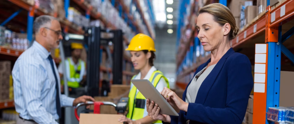 Executive team reviewing slow-moving product management.